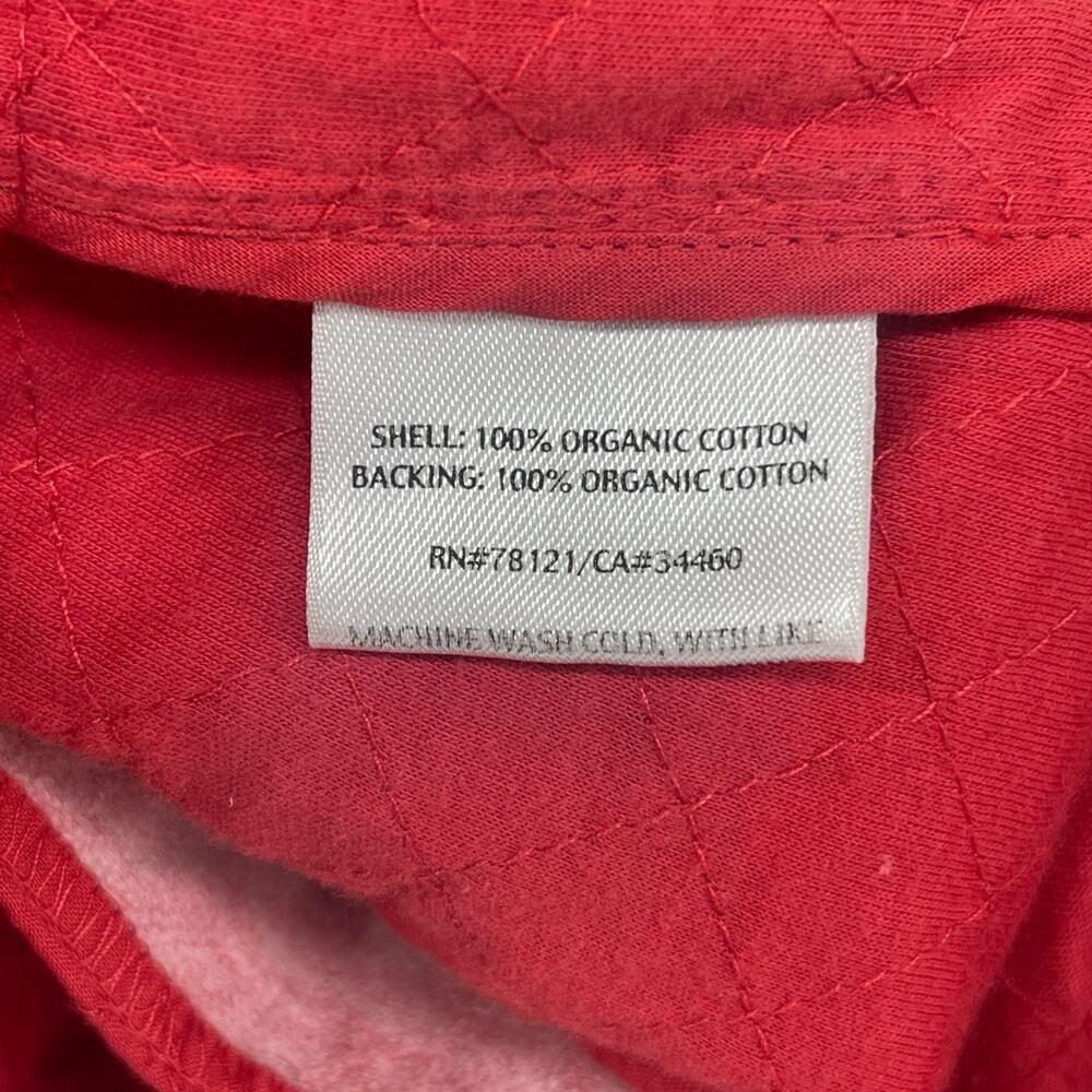 EILEEN FISHER Jacket PP Petite Organic Cotton Snap Front Quilted Mandarin Red - Picture 10 of 13